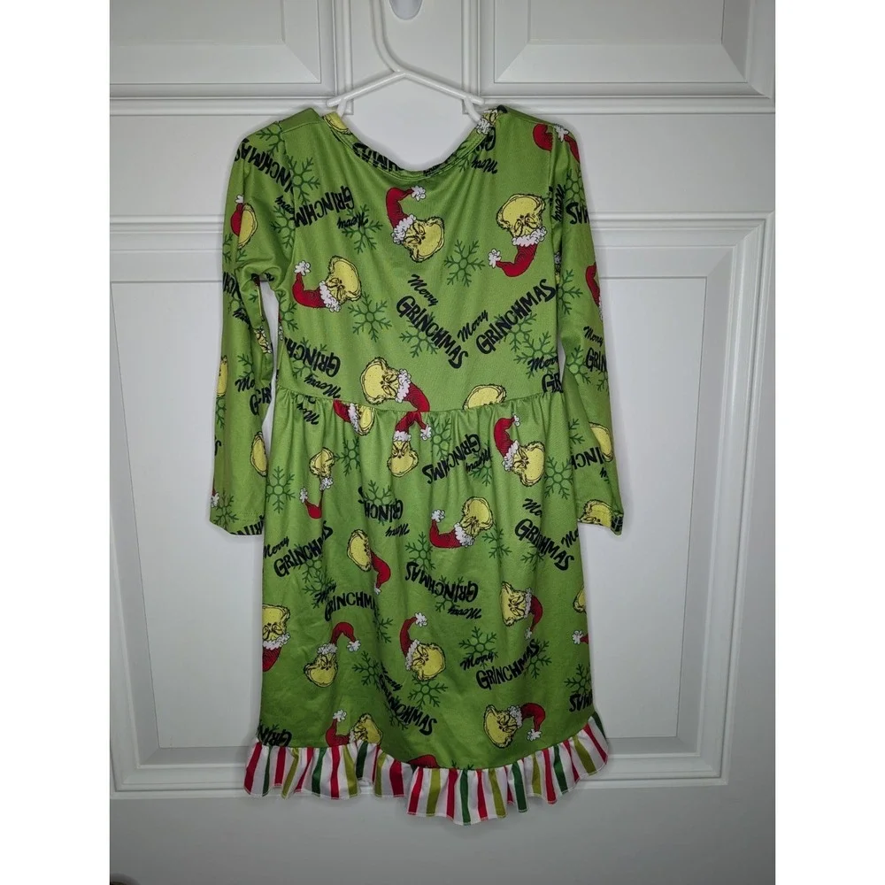 Dr Seuss Grinch Who Stole Christmas Dress Nightgown Girls Small 5/6 Grinchmas